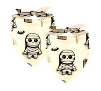 2Pcs Dog Bandanas, Adjustable Cat Dogs Kerchief Triangle Bibs Scarf for Small Medium Large Dogs Cat Pets Tombstone Mummies Bat
