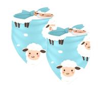 2Pcs Dog Bandanas, Adjustable Cat Dogs Kerchief Triangle Bibs Scarf for Small Medium Large Dogs Cat Pets Sheeps Blue Background