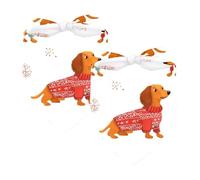 2Pcs Dog Bandanas, Adjustable Cat Dogs Kerchief Triangle Bibs Scarf for Small Medium Large Dogs Cat Pets Red Sweater Dachshund Snowflake