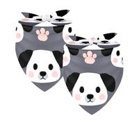2Pcs Dog Bandanas, Adjustable Cat Dogs Kerchief Triangle Bibs Scarf for Small Medium Large Dogs Cat Pets Cartoon Dog Faces