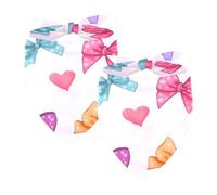 2Pcs Dog Bandanas, Adjustable Cat Dogs Kerchief Triangle Bibs Scarf for Small Medium Large Dogs Cat Pets Hearts Bows Polka Point