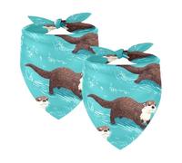 2Pcs Dog Bandanas, Adjustable Cat Dogs Kerchief Triangle Bibs Scarf for Small Medium Large Dogs Cat Pets Otters