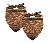 2PCS Dog Bandanas, Washable Dog Bibs Triangle Pet Scarf Kerchief Bandanas Accessories for Small Medium Large Girl Boy Puppy Cats, Abandoned Dart Board