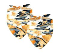 2PCS Dog Bandanas, Washable Dog Bibs Triangle Pet Scarf Kerchief Bandanas Accessories for Small Medium Large Girl Boy Puppy Cats, Oranges Fruit