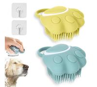 2PCS Dog Bath Brush, Pet Shampoo Scrubber Shower, Pet Shampoo Massage Dispenser Grooming Shower Brush, Soft Silicone Dog Rubber Bathing Massage Brush for Short Long-Haired Dogs and Cats