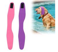 2pcs Dog Bath Cap, Waterproof Snood Dog Swim Cap Ear Wraps Pet Ear Muffs Defenders Swimming Supplies Ear Protectors Cover for Pets Dogs Cats (Pink,Purple)