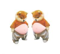 2pcs Dog Belly Sticker, Anti-Scratch Protection Corgi Stickers, 3D Soft Belly Pinch Toys for Car Door & Fridge Door (A)