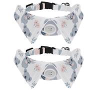 2Pcs Dog Bow Ties Pet Collar Safety Buckle, Adjustable Soft Puppy Collar with Bells for Small Kitten Pets, Bouquet Koala