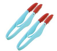 2Pcs Dog Cat Tear Comb, Tear Stain Remover, Dog Eye Comb Brush Dog Eye Cleaning Comb Tweezers with Double-Head Brush for Dogs Cats, Pets Grooming Comb, Tick Remover Tool Blue