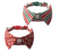 2pcs Dog Cats Grooming Collar Regulable Buckles with Bells Animal Tie Collar for Small Cats and Dogs