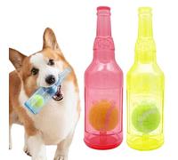 2PCS Dog Chew Toys, Squeaky Dog Toys, Indestructible Bottle Puppy Toys with Tennis Ball, Outdoor Playing Training Chewing d-ental Care Teeth Nteractive for Large and Small Dogs