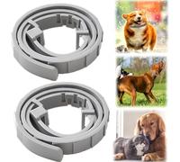 2PCS Dog Col/lar,Adjustable Repellent Col/lars,Flea and Tick Treatment,Long-Lasting Protection and Non-Irritating to Pets,Material Safety,Easily Adjust Size,Waterproof and Suitable for Most,Gray