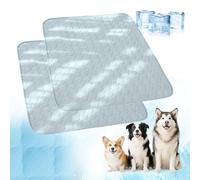 2PCS Dog Cooling Mat, 2025 New Cooling Mat for Dogs, Pet Coolings Mat,Pet Cool Mat Ice Silk Cushion,Washable Coolings Mats for Dogs Cats,Cool Mats for Dogs Cats in Hot Summer (2PCS Gray, M-60x50cm)