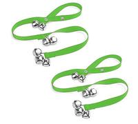 2PCS Dog Doorbells, Puppy Dog Toilet Training Bells Hanging on Door Knob Doorbells with Adjustable Strap, Loud Jingle Potty Training Tool - Green