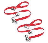 2PCS Dog Doorbells, Puppy Dog Toilet Training Bells Hanging on Door Knob Doorbells with Adjustable Strap, Loud Jingle Potty Training Tool - Red