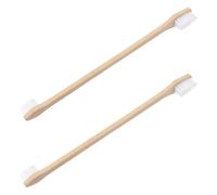 2pcs Dog Double-end Toothbrush White Bamboo and Nylon Wire Brush
