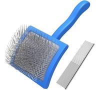 2PCS Dog Grooming Brush Pet Comb Professional Slicker with Extra Long Pins for Effective Removing Tangles Knots Mats Ideal Goldendoodles Poodles Labradoodles and Doodle Breeds