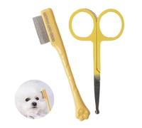 2Pcs Dog Grooming Scissors Kit,with Safety Round Tip Professional Shears&Small Comb,Doggy Hair Thinning Clippers,Lightweight Face Thinning Tools Accessories,for Cat Puppy Tear Stain Care Remover