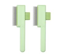 2PCS Dog Hair Brush Detangling Hair Comb With SelfCleaning Design For Shedding Furs Removal Ergonomic NonSlip Handle Pet Grooming Brush