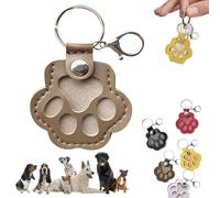 2PCS Dog Hair Collector Keychain,Cute Dog Paw Shaped eather Paw Keepsake Keyring,Pet Memory Collector Storage Box,Pet Memorial Keepsake Keychain With Snap Button,Pet Hair Keepsake