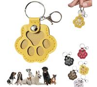 2PCS Dog Hair Collector Keychain,Cute Dog Paw Shaped eather Paw Keepsake Keyring,Pet Memory Collector Storage Box,Pet Memorial Keepsake Keychain With Snap Button,Pet Hair Keepsake