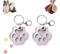 2Pcs Dog Hair Collector Keychain,Cute Leather Cat Paw Shaped Keychain,Dogs & Cats Hair Keepsake Keychain Fur Pet Memorial Keyring Gifts for Collecting Cat and Dog Hair
