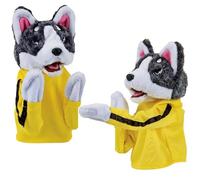 2Pcs Dog Hand Puppet Kung Fu Husky Soft Soundable Boxing Hand Puppet Interactive Toddler Washable Plush Battle Boxing Husky Toys