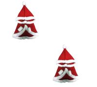 2pcs Dog Hooded Cape Christmas Season Adorable Warm Red Polyester | Festive Styling for Winter Walks and Daily Wear, Cute Holiday Photos, for Puppies and Dogs