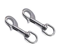 2pcs Dog Lead Trigger Swivel snap Hook Hooks A4 316 Stainless Steel Marine Grade Diving Boating Sailing (64mm)
