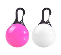 2Pcs Dog Lights for Night Walking LED Dog Collar Lights Clip on Dog Tag Lights Night Flashing Pendants Pet Luminous Collars with Carabiner 3 Light Modes for Small Medium Large Dog (Pink White)