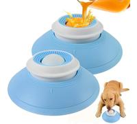 2PCS Dog Liquid Lick Bowl, Licksphere for Dogs, Non-Slip, Food-Grade Safe, Interactive Slow Feeder Dog Licking Bowl, Pet Liquid Food Treat Dispenser for Dogs & Cats