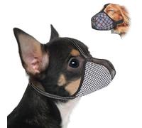 2PCS Dog Muzzles for Small Dog - Soft & Breathable Adjustable Puppy Muzzles for Chihuahua, Frenchie, Dachshund - Comfortable Training & Grooming Mask in Black White and Blue Plaid(M)