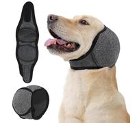 2PCS Dog No Shake Ear Wrap Muff & Calming Hoodie, Water Resistant Dog Ear Covers for Noise Protection, Anxiety Relief, Thunderstorms, Fireworks, Grooming, and Swimming (Grey, M)