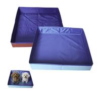 2PCS Dog Paddling Pool, Foldable Dog Swimming Pool, Square Shaped Paddling Pools For Dogs, Small Dogs Wading Pools, Non Inflatable PVC Pet Bath Tub, For Puppy Cats Kids Yard Garden