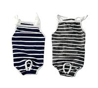 2Pcs Dog Physiological Pants w/Adjustable Suspender Reusable Dog Diapers Puppy Pants Washable Dog Sanitary Panties for Doggie Heat Period