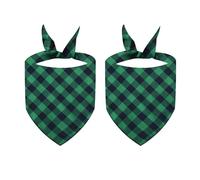 2Pcs Dog Plaids Bandanas Christmas Pet Party Scarf Bandana Collar Adjustable Dogs Triangle Holiday Decor Bandana