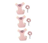 2pcs Dog Pull Rope Pet Chest Strap Small Puppy Chest Strap Outdoor Walking Vest for Supplies Pet Harness Tiny Dog Front (Pinkx3pcs Mx3pcs)