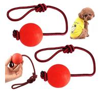 2Pcs Dog Rope Ball,Dog Balls Toy,Interactive Cat Toy Ball,Do-g B-allOn a Rope Do-g To-y,Interactive Ca-t To-y B-all,Durable ElasticSolid Rubber Ba-ll,RollingB-all for Ca-ts Do-gs,Intera-ctive B-allToy