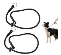 2PCS Dog Slip Collar, No Pull P-Collar, Slip Collar for Dogs, Dog Choker Collar for Training, Anti Pull Dog Collar with Two Sizes, for Daily Walks and Obedience Training (Black)