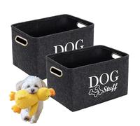 2PCS Dogs Toy Storage Baskets, Foldable Felt Durable Box Large Handles