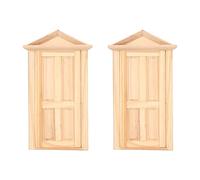 2pcs Dollhouse Door 1:12 Scale 1: 16 Scale Furniture DIY Dollhouse Mini Wooden Door for Chrismas