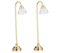 2Pcs Dollhouse Lights Realistic 1/12 Miniature Lamp, Mini Led Lights with Switch Battery Operated Dollhouse Lighting for DIY Decoration Accessories