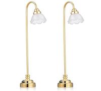 2Pcs Dollhouse Lights Realistic 1/12 Miniature Lamp, Mini Led Lights with Switch Battery Operated Dollhouse Lighting for DIY Decoration Accessories Lighting