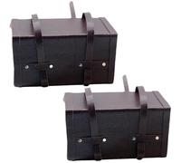 2Pcs Dollhouse Miniatures 1:12 Mini Suitcase Wooden Vintage Suitcase Dark Brown Miniature Furniture DIY Decorative Dollhouse Accessories for Christmas Fairy Garden Supply Doll