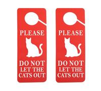 2PCS Don' t Let The Cats Out/In Door Only Cat Door Hanger Sign Funny Cat Lovers Decoration Ideal for House (cats out UK)