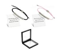 2PCS Dont Let the Hard Days Win Bracelet with Gift Box & Encouragement Card | Remember Who The f You Are Motivational Strength Bracelet,Adjustable Handmade for Family Friends Women Holiday Gifts