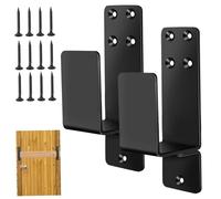 2Pcs Door Barricade Brackets, U-Shaped Carbon Steel Door Barricade Security Bar, 2x4 Bar Brackets Prevent Unauthorized Entry, Black|Gate Latches