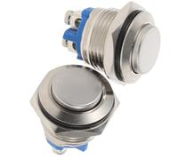 2pcs Door Bell Ringer Button Self Resetting Lighted Push Button Silver