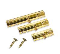 2pcs Door Bolt Brass Barrel Slide Lock with Screws for Bathroom Toilet Door, 2inch