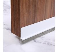 2PCS Door Bottom Seal With Brush, Bottom Of The Door Brush Seal Draught Excluder With Its Self-adhesive Feature, Can Be Easily Cut To Size For Various Types Of Doors 3 * 100cm(White)
